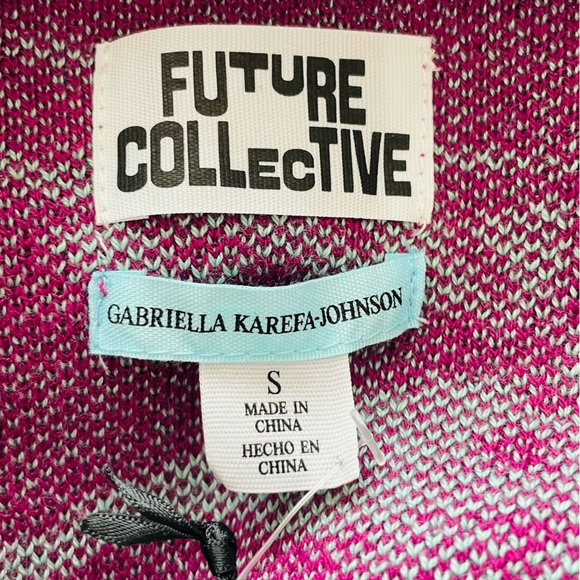 NWT Future Collective Purple/Green Cardigan Size Small - Picture 6 of 9